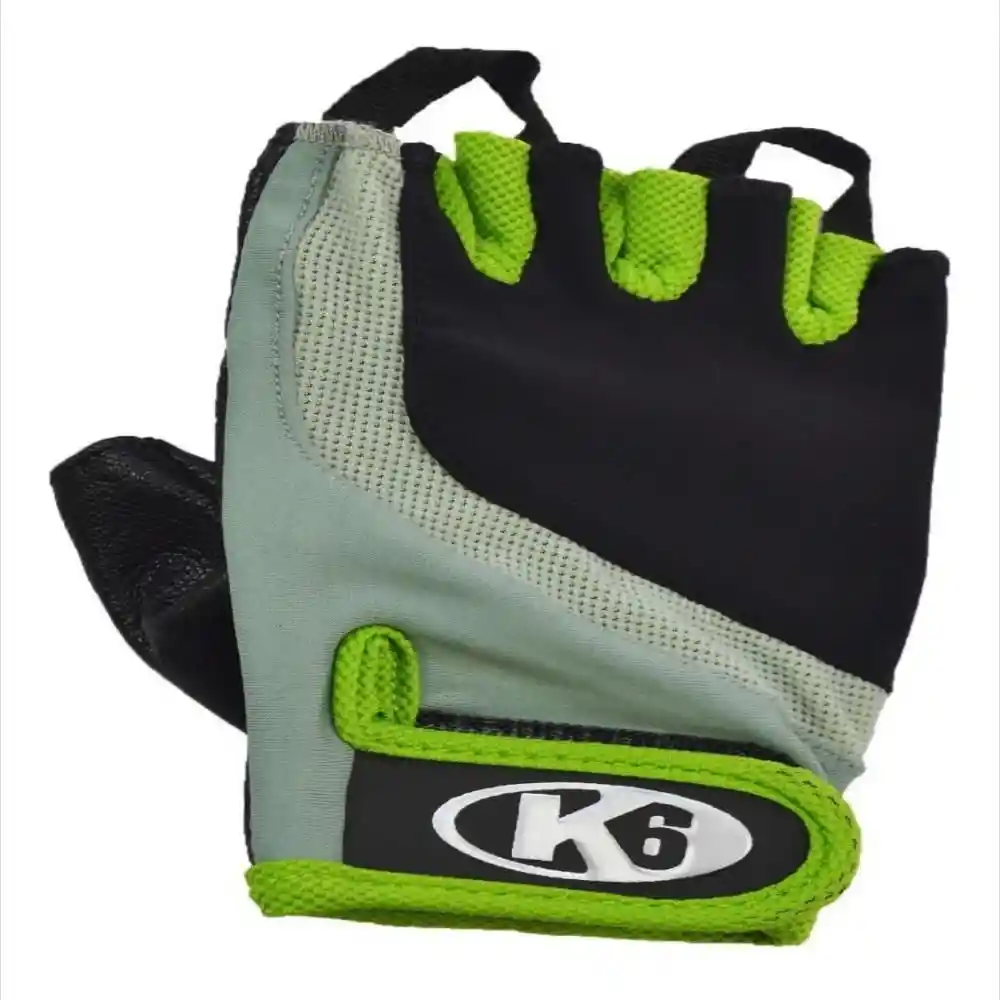 K6 Guantes Para Gimnasio Cuero Fitness Maxcare Verde Talla L