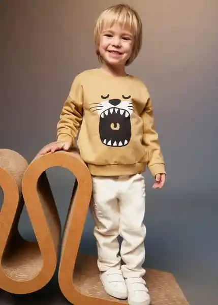 Buzo Sudadera Mouth Camel Talla 72 Niños Mango