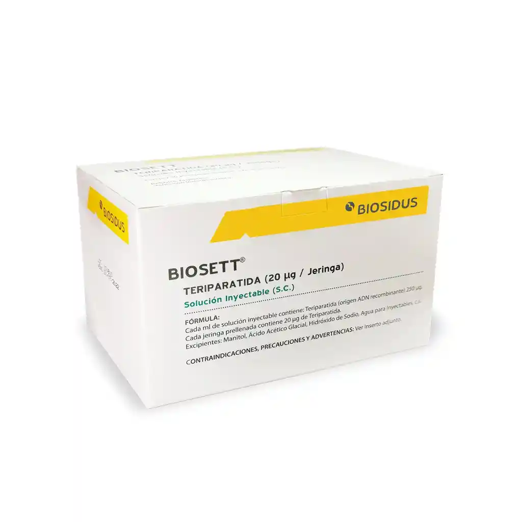 Biosett Teriparatida 250 Mcg X 30 Jeringa Prellenada