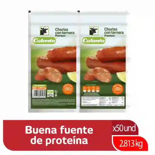 Chorizo Con Ternera Colanta x 2.813 g x 50 U