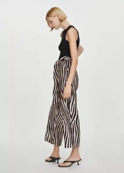 Pantalón Plumas Negro Talla M Mujer Mango