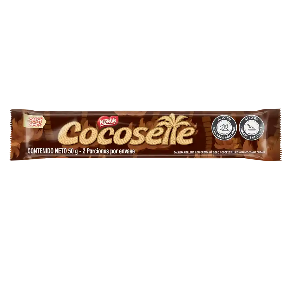 Galletas COCOSETTE Wafer rellenas con crema de coco x 50g