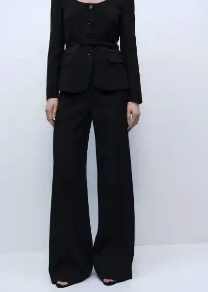 Pantalón Sake Chocolate Talla 38 Mujer Mango