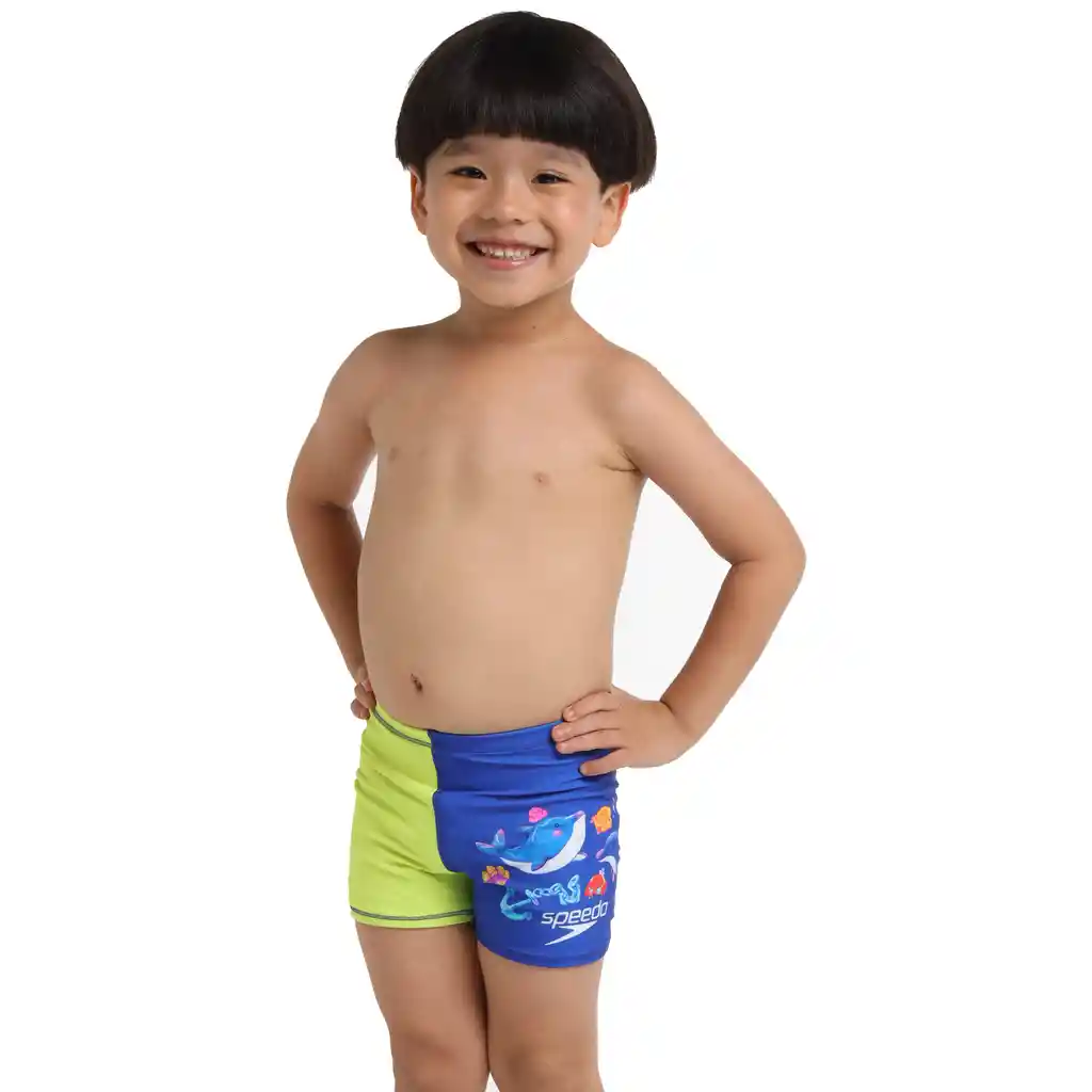Pantaloneta de Baño Aquashort Dolphin Friends Bebe Musculino Azul-02