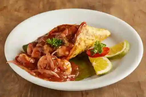 Ceviche de Camarón en Cono de Plátano (12 Und)