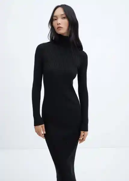 Vestido Goletac Negro Talla M Mujer Mango