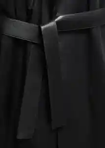 Abrigo Trench Neo Negro Talla L Mujer Mango