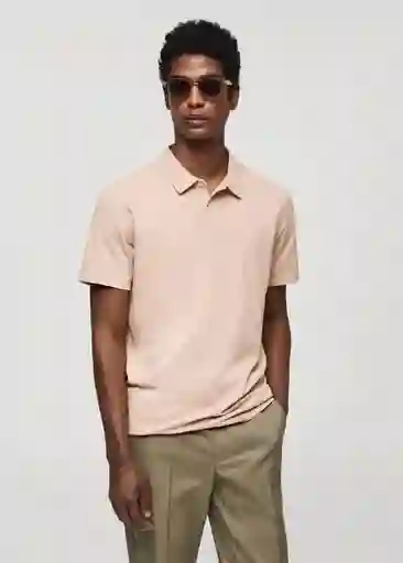 Camiseta Polo Ezequi Rosa Pastel Talla XL Hombre Mango