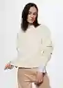 Sudadera Basic Crudo Talla 24 Mujer Mango