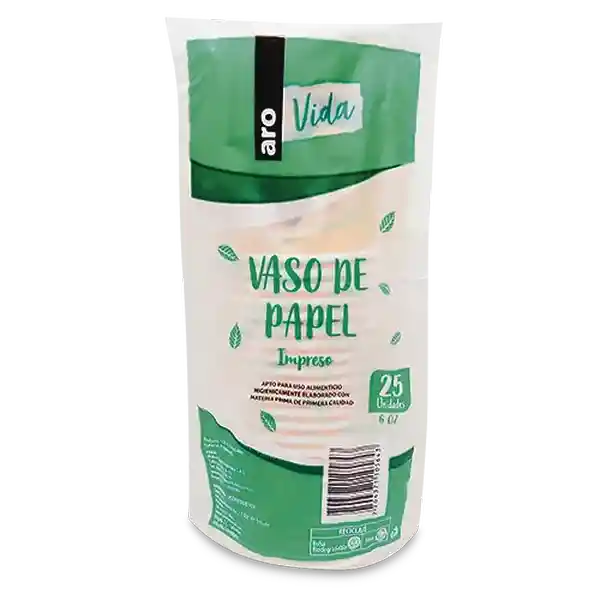 Vaso de Papel Vida Impreso 6 Oz Aro