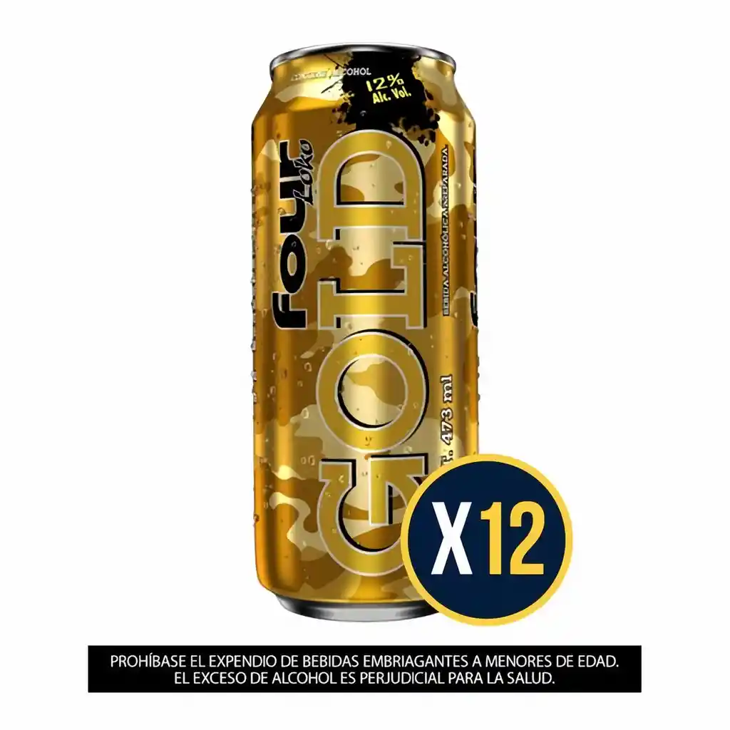 Pack X12 Latas Four Loko Gold 473 Ml