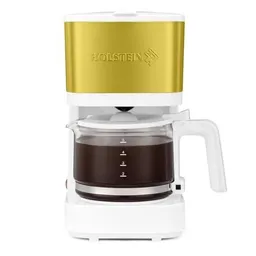 Cafetera Holstein Housewares 5 Tazas Antiadherente Color Blanco y