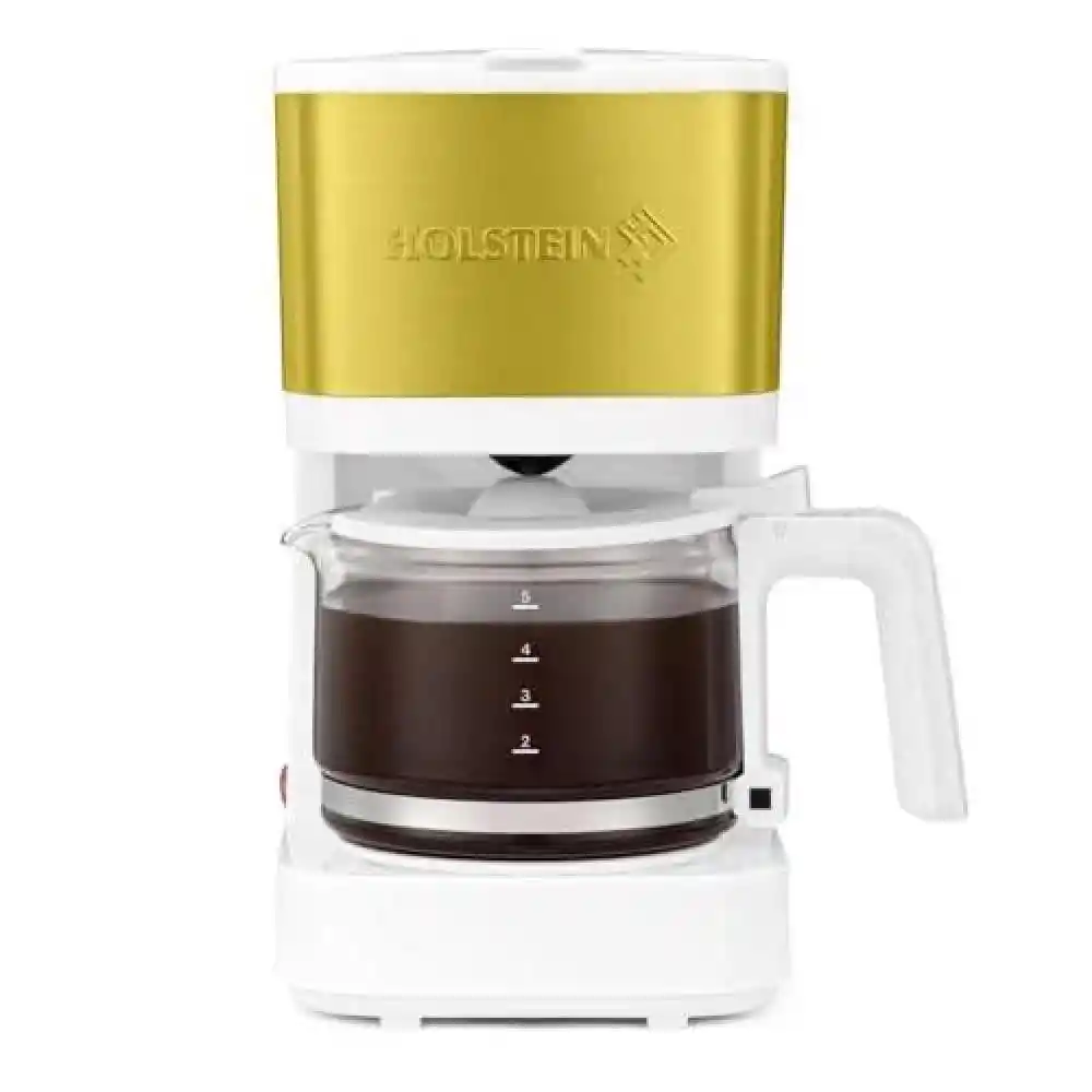 Cafetera Holstein Housewares 5 Tazas Antiadherente Color Blanco y