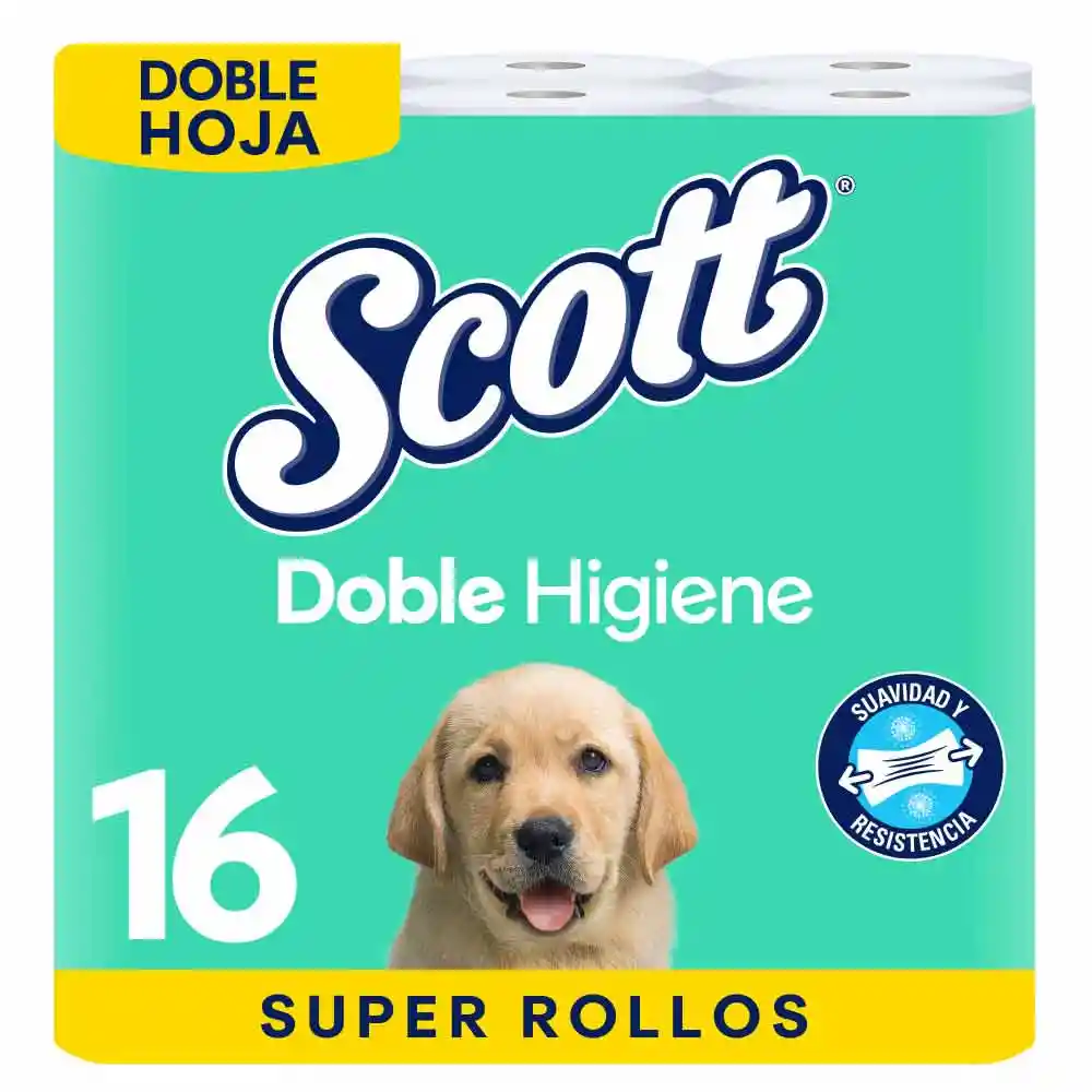 Papel Higiénico Scott Doble Higiene Doble Hoja 16 Rollos