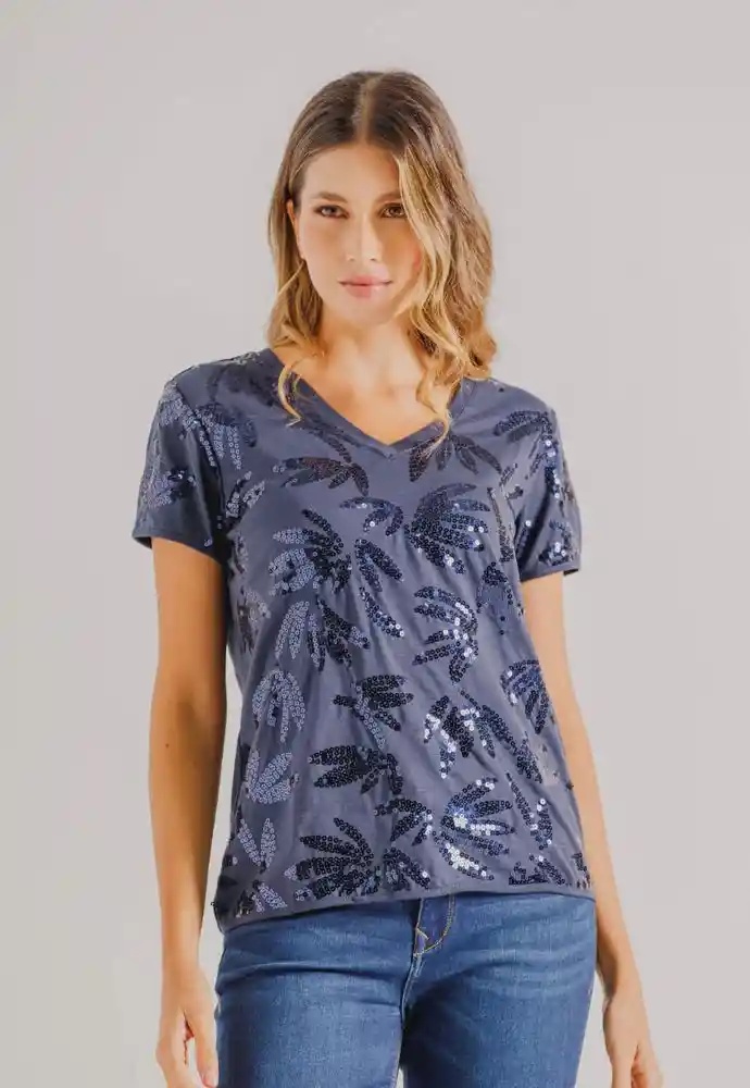Blusa Manga Corta S-azul Oscu