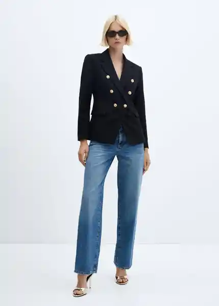 Blazer Americana Olivia Negro Talla S Mujer Mango