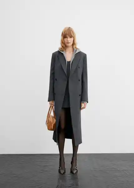 Abrigo Pildora Gris Talla XS Mujer Mango