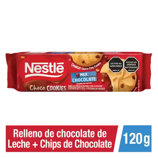 Galletas Choco Cookies NESTLÉ con relleno y chips de chocolate x 120g