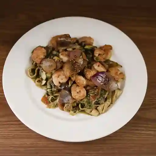 Tagliolini Pesto E Gamberi