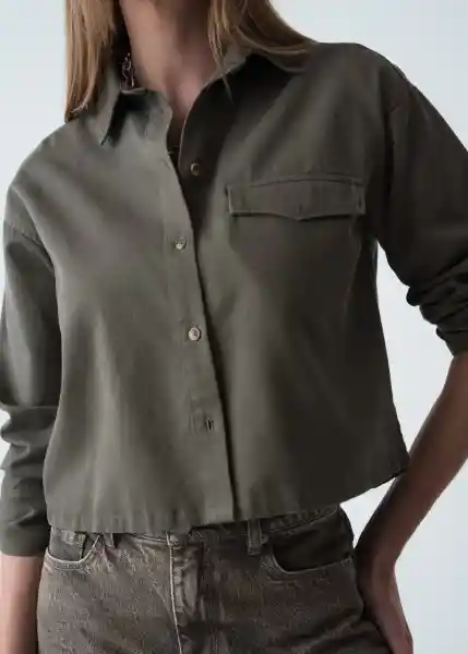 Camisa Gigi Mujer Verde Cocodrilo Oscuro Talla M 519g302 Naf Naf