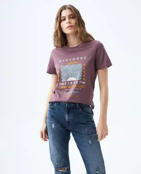  Camiseta Mujer Morado Talla Xs 602E001 AMERICANINO 