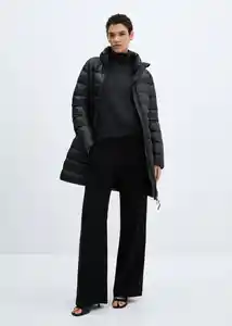 Abrigo Anorak Plumón Negro Talla XS Mujer Mango