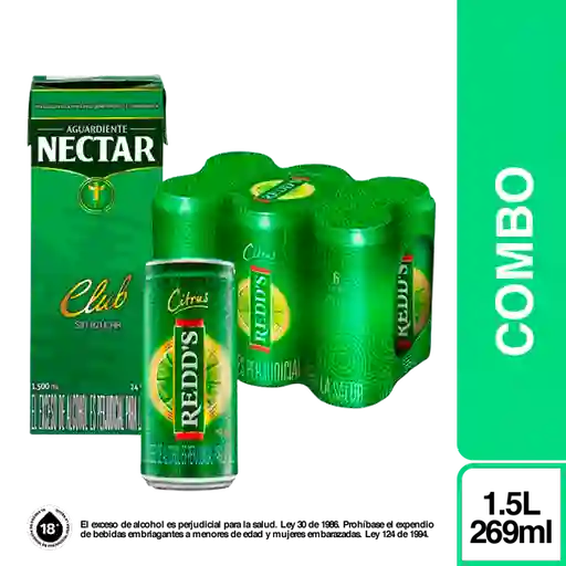 Combo Redd's 6 x 269 mL + Nectar Club Sin Azúcar 1.75 L