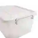 Caja Organizadora Rueda Transparente Color Piedra