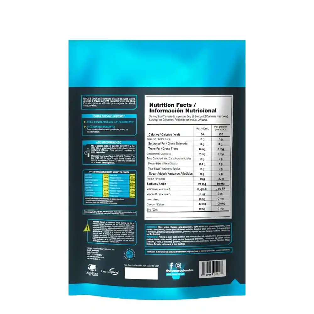 Proteína Isolate Gourmet Vainilla