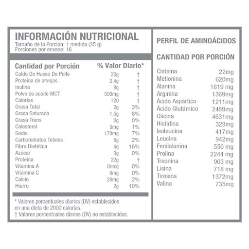 Bone Broth Proteinpowder Inulina Sabor a Vainilla