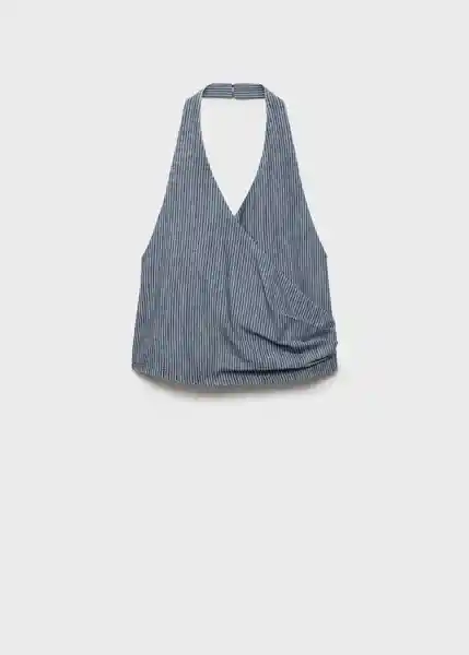 Top Blanes Azul Talla M Mujer Mango