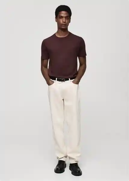 Camiseta Cherlo Burdeos Talla M Hombre Mango