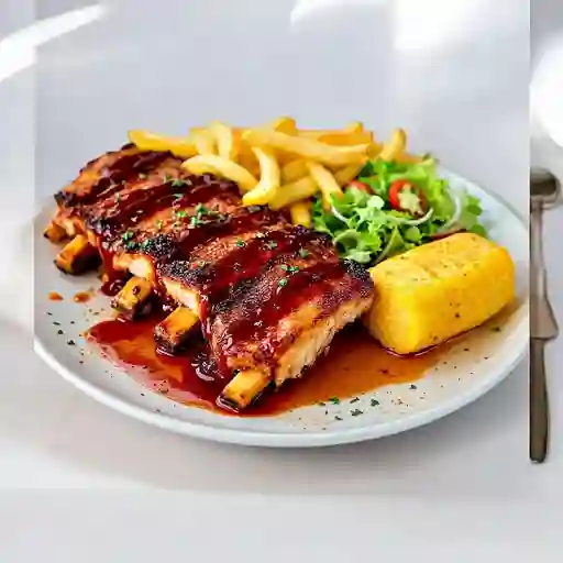 1/2 Costillas De Cerdo A La Bbq