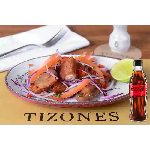 Combo Ceviche de Chicharrón +Cocacola S/az 300ML