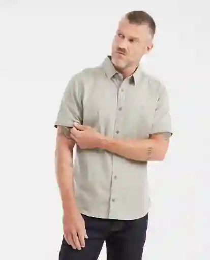 Camisa Dyed Twill Manga Corta Gris Suculenta Medio M Chevignon