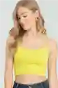 Crop Top Tiras Malibu Color Verde Pistacho Talla S Ragged