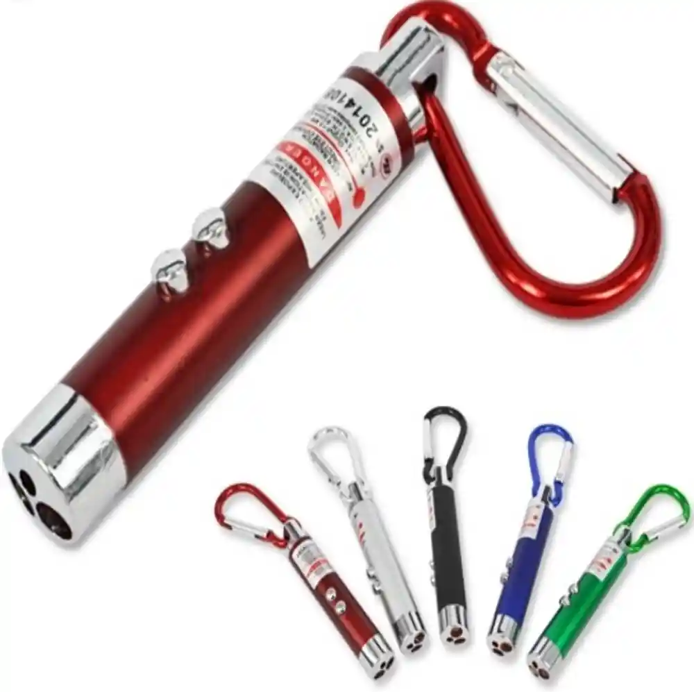 Puntero Laser Rojo Tipo Llavero Con Linterna