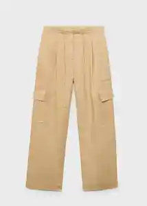 Pantalón Olive Mostaza Talla 36 Mujer Mango