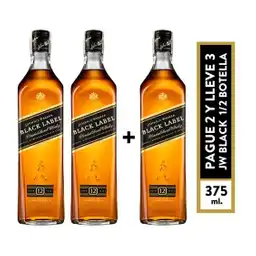 Pack X3 Whisky Johnnie Walker Black Label 375 Ml