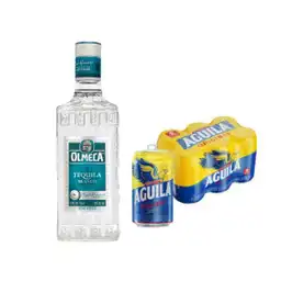 Tequila Olmeca Blanco 700 Ml + Six Pack Cerveza Aguila Lata 330 Ml