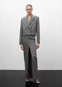 Blazer Americana Tyra Gris Talla XS Mujer Mango