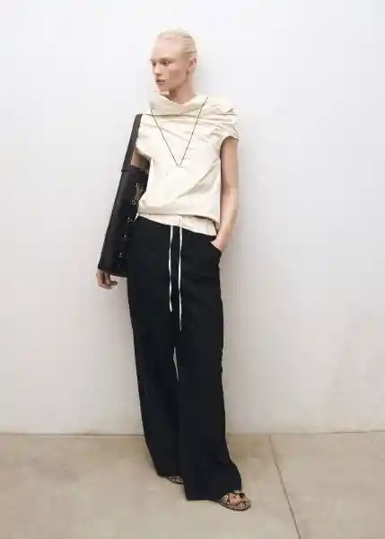 Pantalón Rubi Negro Talla L Mujer Mango