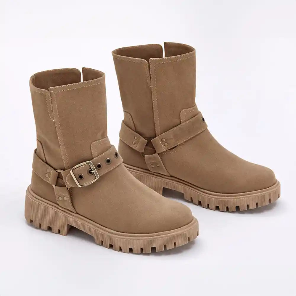 Botin Carnaza Correas Beige Jcrys-0324 Urb Talla 40