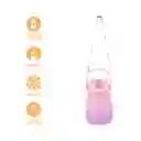 Vaso Plástico Con Correa Hombro Degradado Rosa 1300 mL Miniso