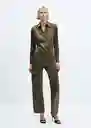 Enterizo Mono Kate Khaki Talla L Mujer Mango