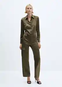 Enterizo Mono Kate Khaki Talla L Mujer Mango