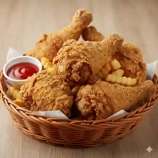Pieza de pollo frito apanado