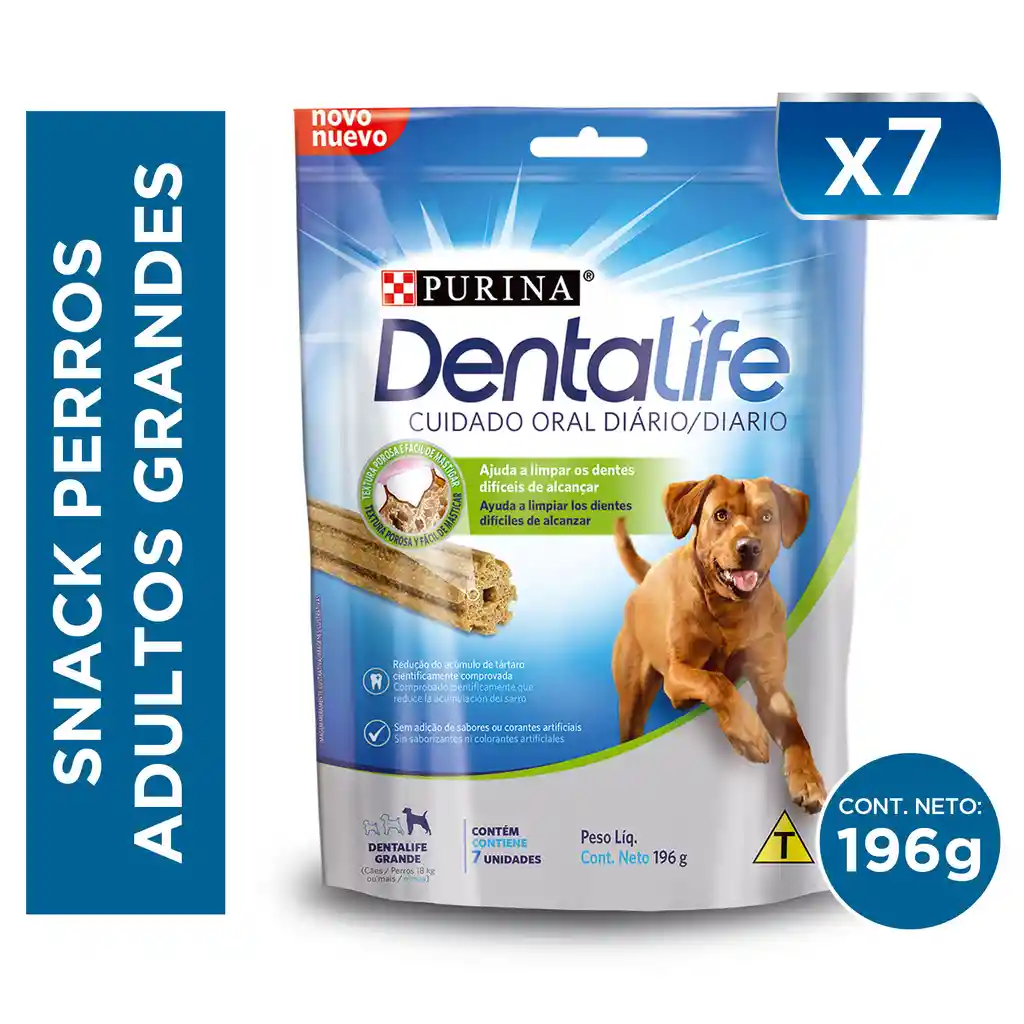 Snack oral para perro raza grande Dentalife x 196 gr