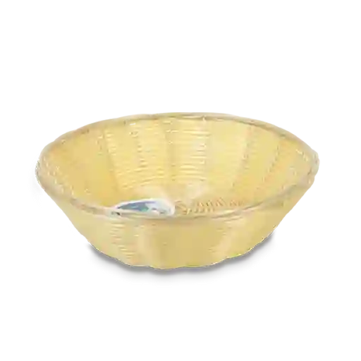Aro Cesta Plastica Tipo Rattan Redonda 24 x 6.5 cm