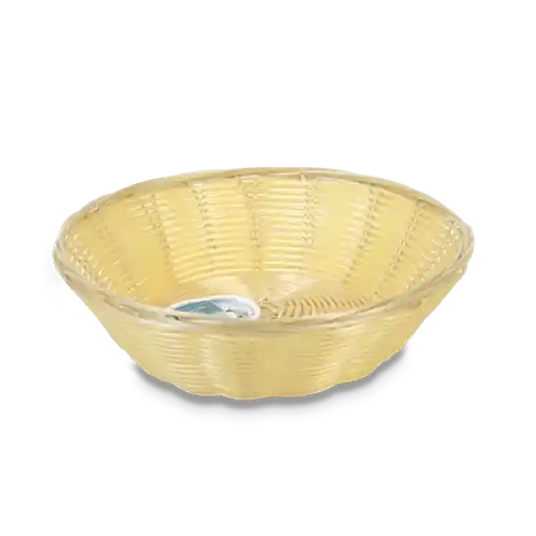 Aro Cesta Plastica Tipo Rattan Redonda 24 x 6.5 cm